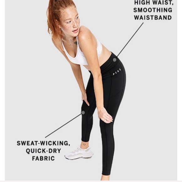 💕VS PINK BLACK & GREY MARL ULTIMATE V LEGGINGS - Picture 7 of 10